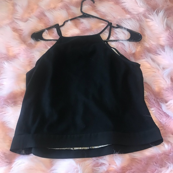 Black and white laced tank top - Picture 2 of 2